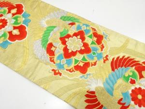 アンティーク　華紋に鳳凰模様織り出し袋帯（材料）